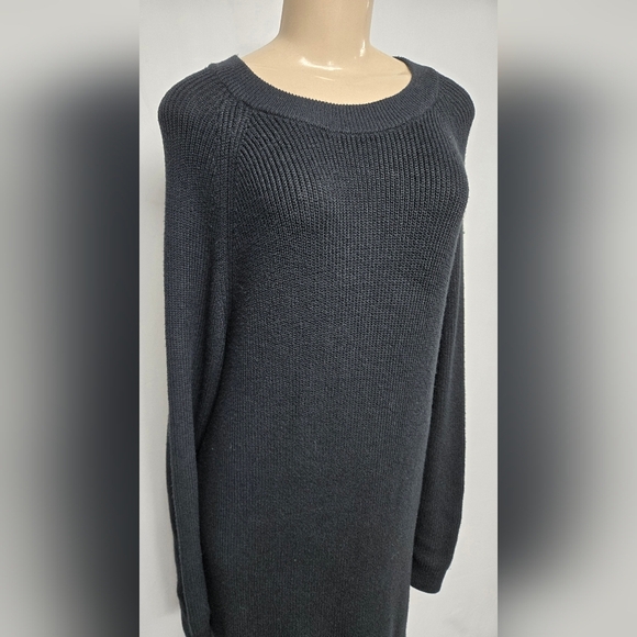 Core Life L Black Knit Dress Long Sleeves Stretch New - Picture 4 of 7